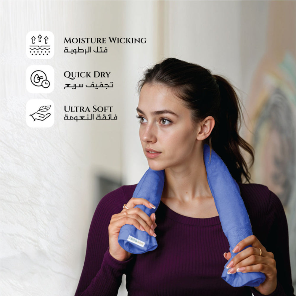 Cotton Home  Premium Cotton Towel 40x70cm 2-Piece Hand Towel, 600 GSM Quick Dry and Durable , White