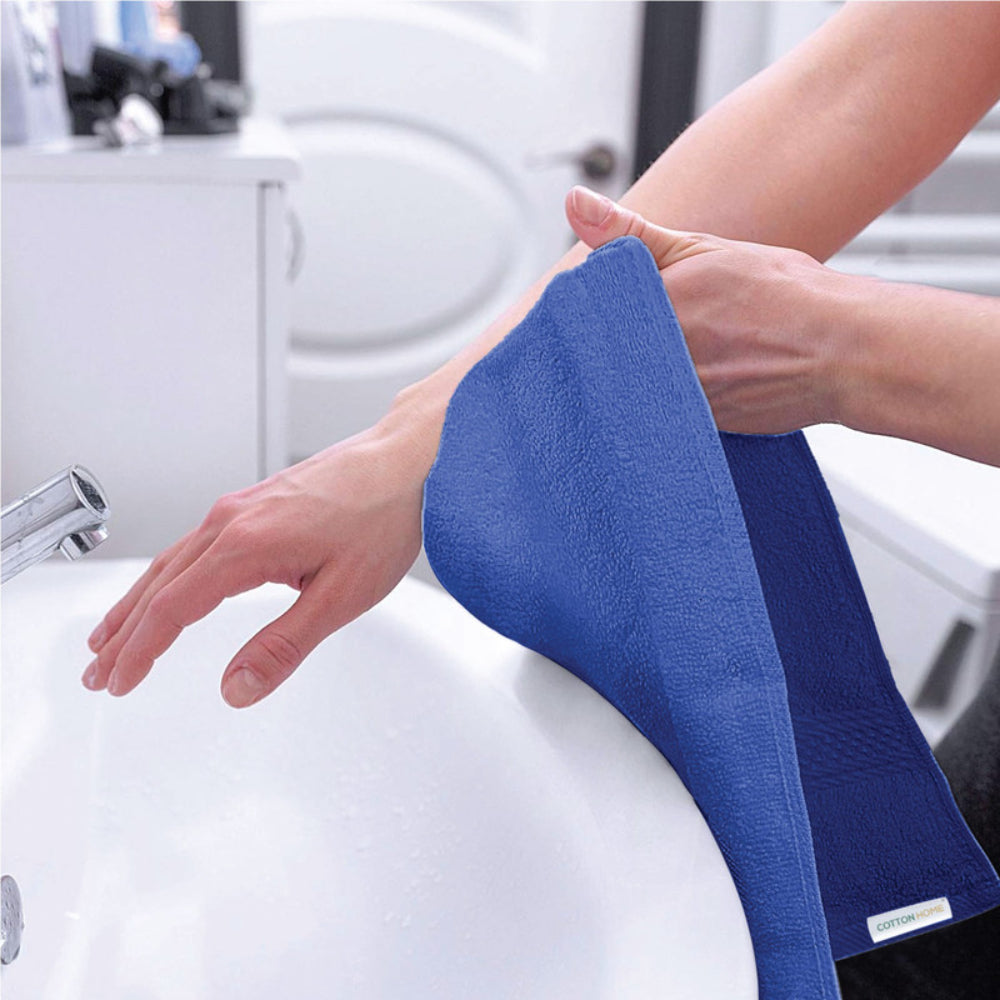 Cotton Home  Premium Cotton Towel 40x70cm 2-Piece Hand Towel, 600 GSM Quick Dry and Durable , White