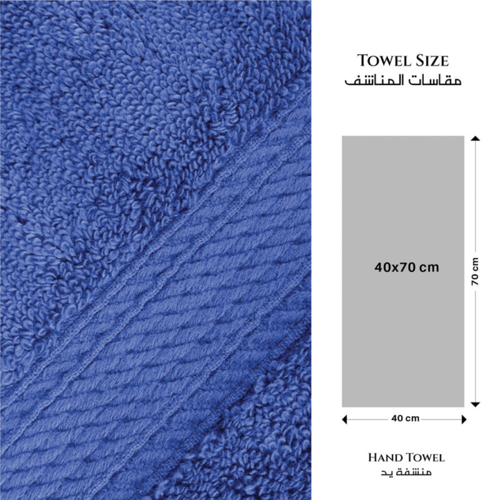 Cotton Home  Premium Cotton Towel 40x70cm 2-Piece Hand Towel, 600 GSM Quick Dry and Durable , White