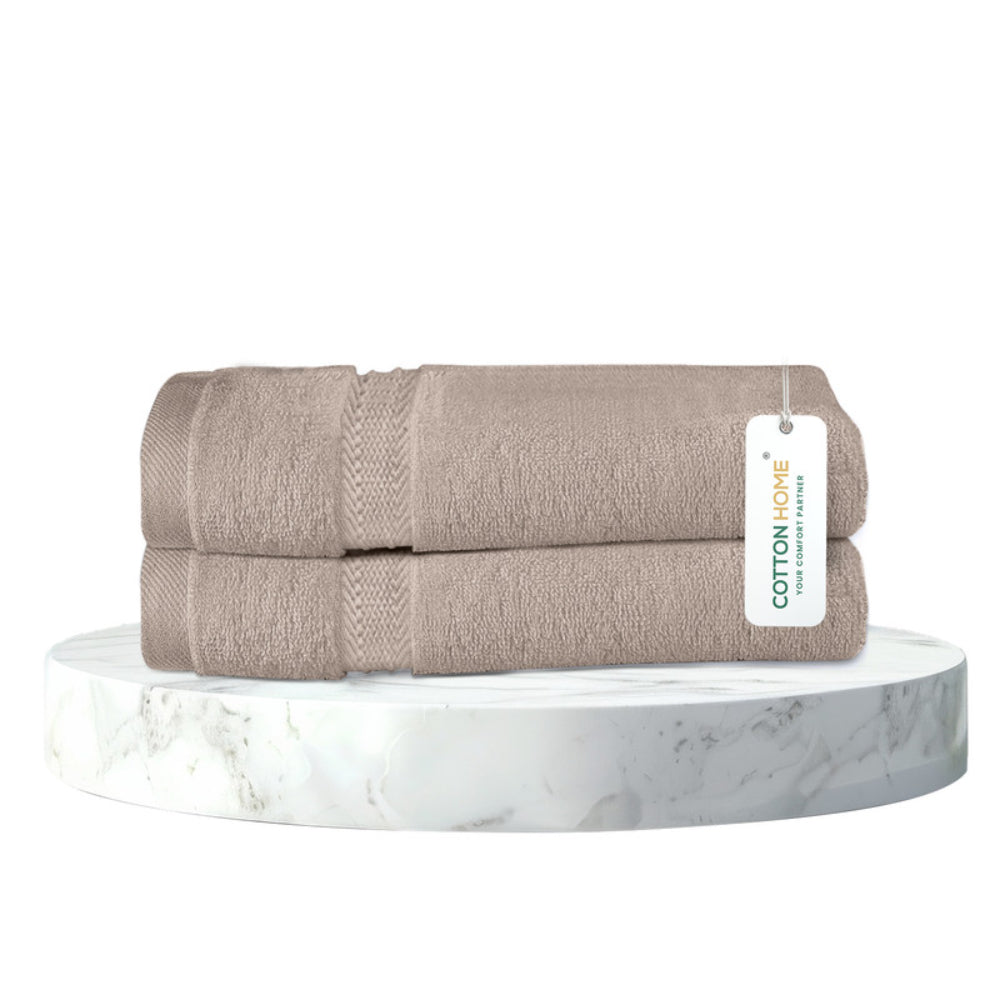 Cotton Home  Premium Cotton Towel 40x70cm 2-Piece Hand Towel, 600 GSM Quick Dry and Durable , White