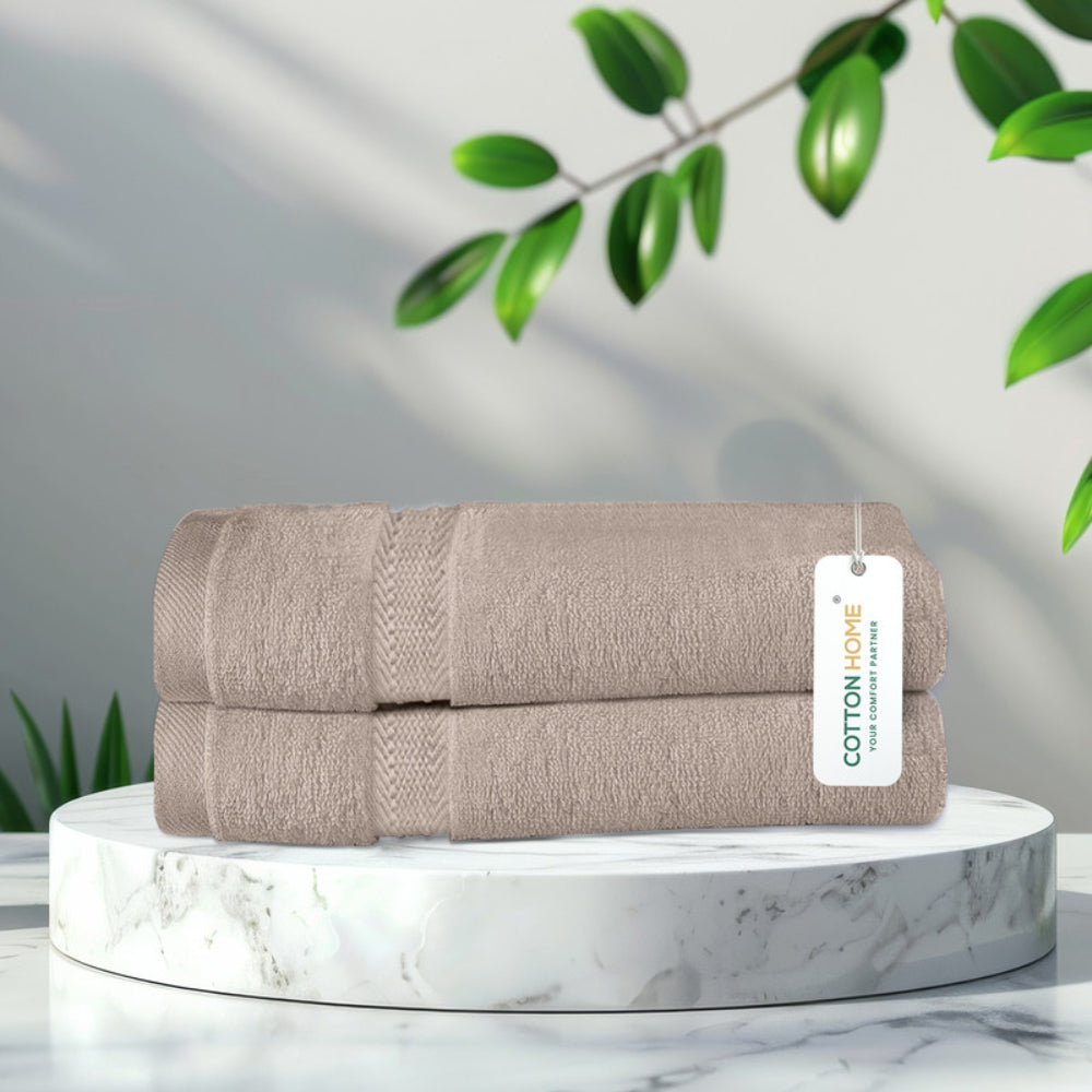 Cotton Home  Premium Cotton Towel 40x70cm 2-Piece Hand Towel, 600 GSM Quick Dry and Durable , White