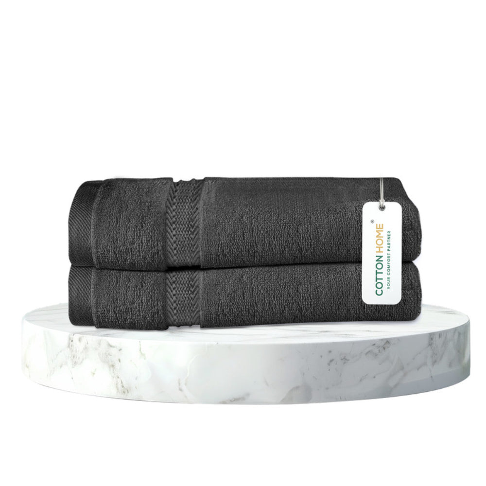 Cotton Home  Premium Cotton Towel 40x70cm 2-Piece Hand Towel, 600 GSM Quick Dry and Durable , White