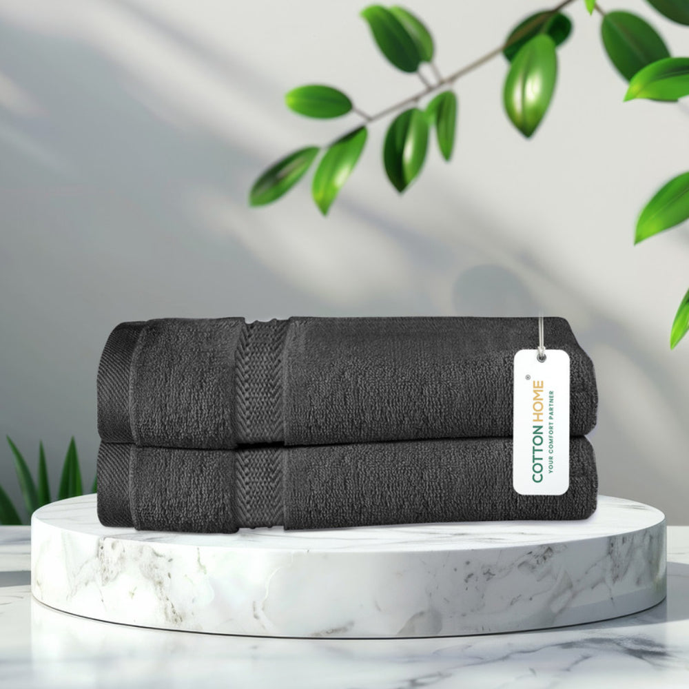 Cotton Home  Premium Cotton Towel 40x70cm 2-Piece Hand Towel, 600 GSM Quick Dry and Durable , White