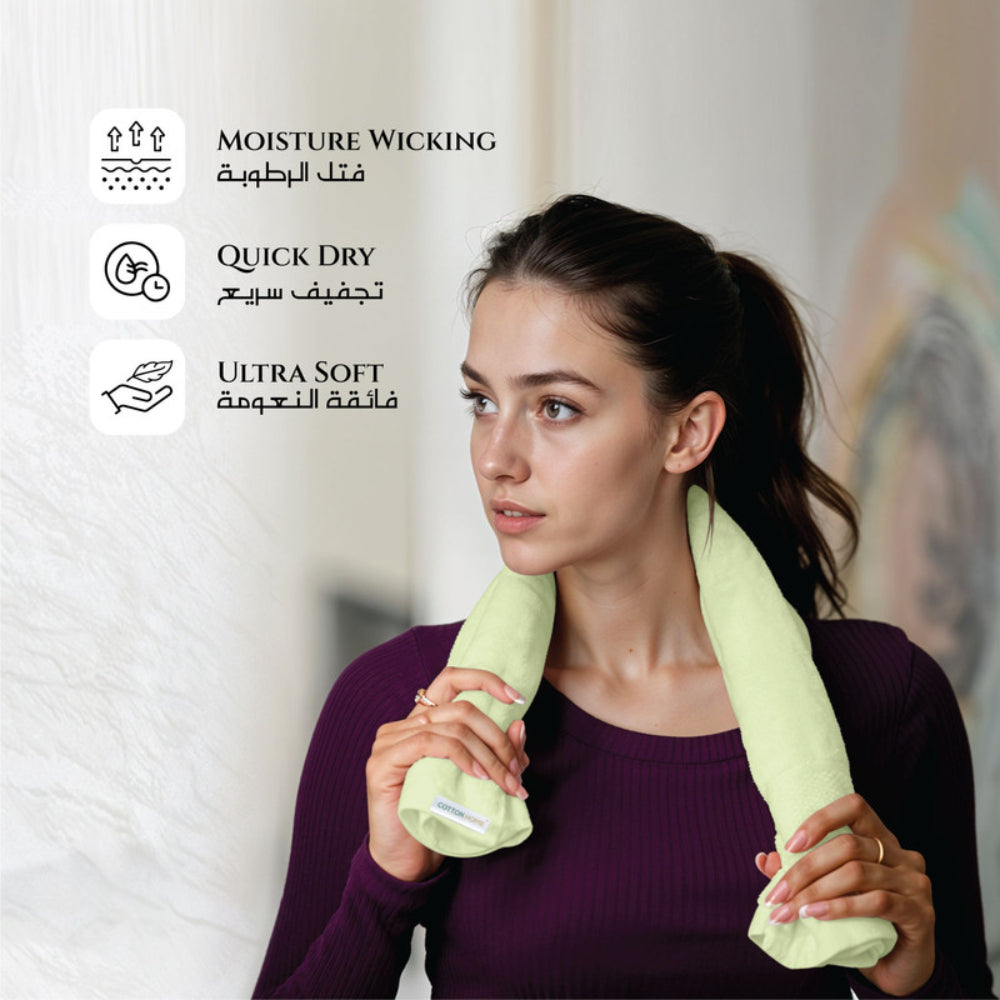 Cotton Home  Premium Cotton Towel 40x70cm 2-Piece Hand Towel, 600 GSM Quick Dry and Durable , White