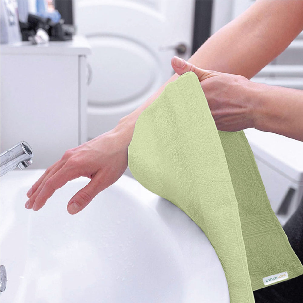 Cotton Home  Premium Cotton Towel 40x70cm 2-Piece Hand Towel, 600 GSM Quick Dry and Durable , White