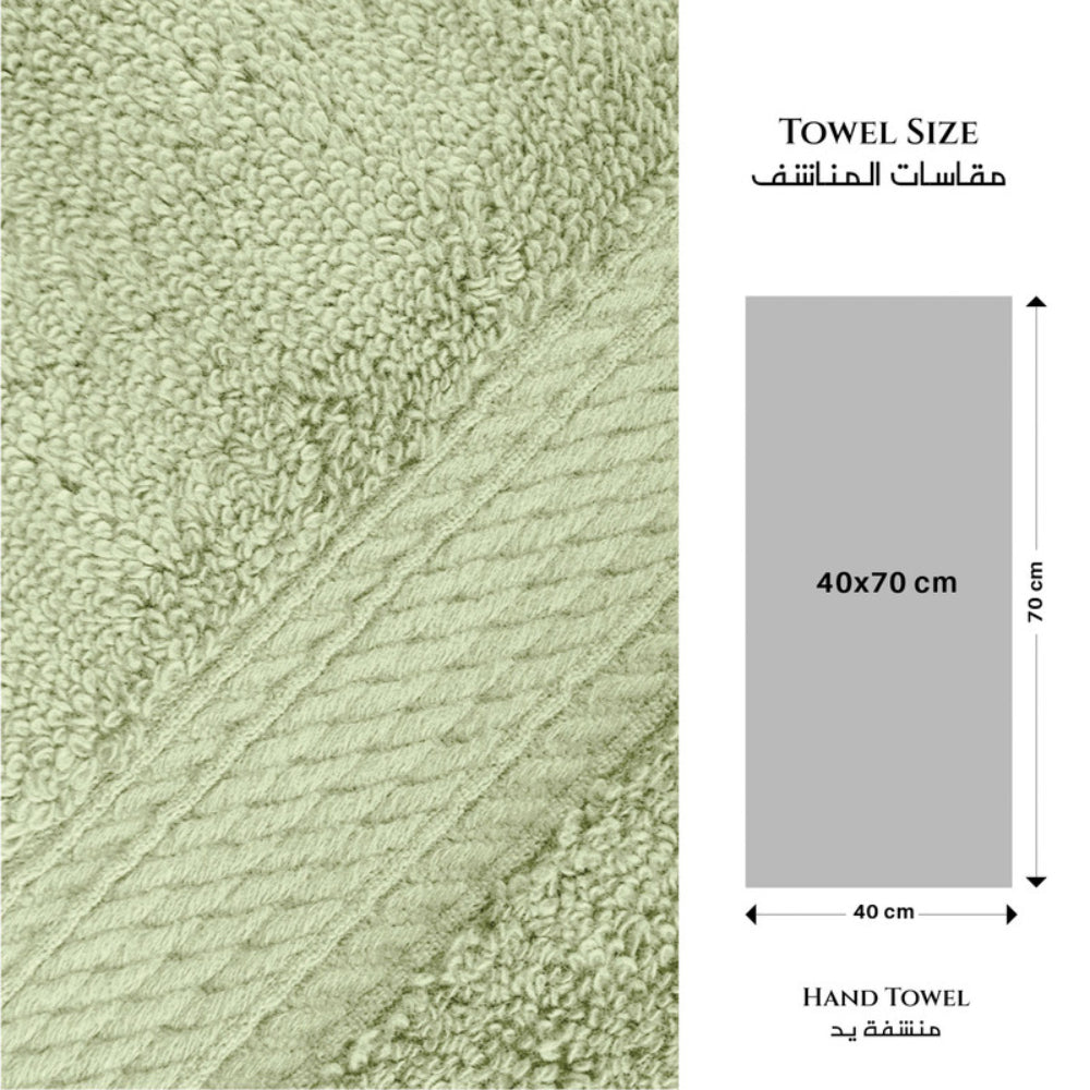 Cotton Home  Premium Cotton Towel 40x70cm 2-Piece Hand Towel, 600 GSM Quick Dry and Durable , White