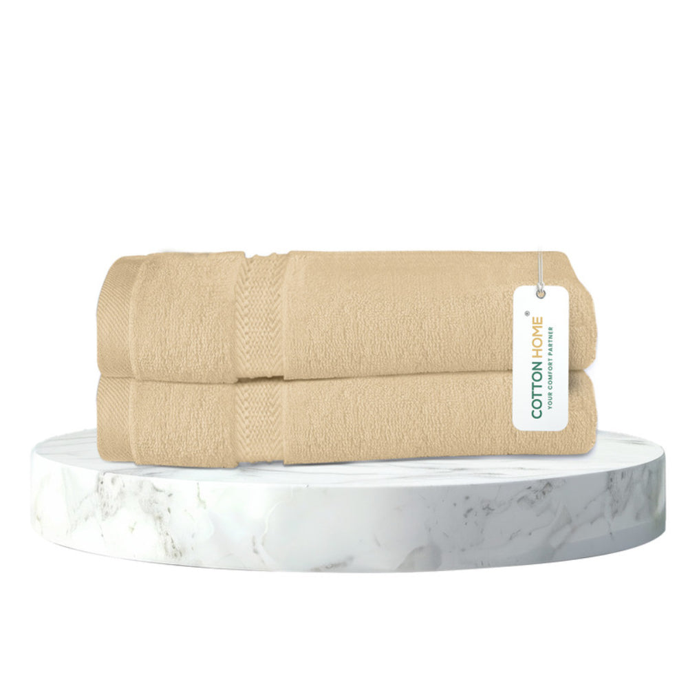 Cotton Home  Premium Cotton Towel 40x70cm 2-Piece Hand Towel, 600 GSM Quick Dry and Durable , White