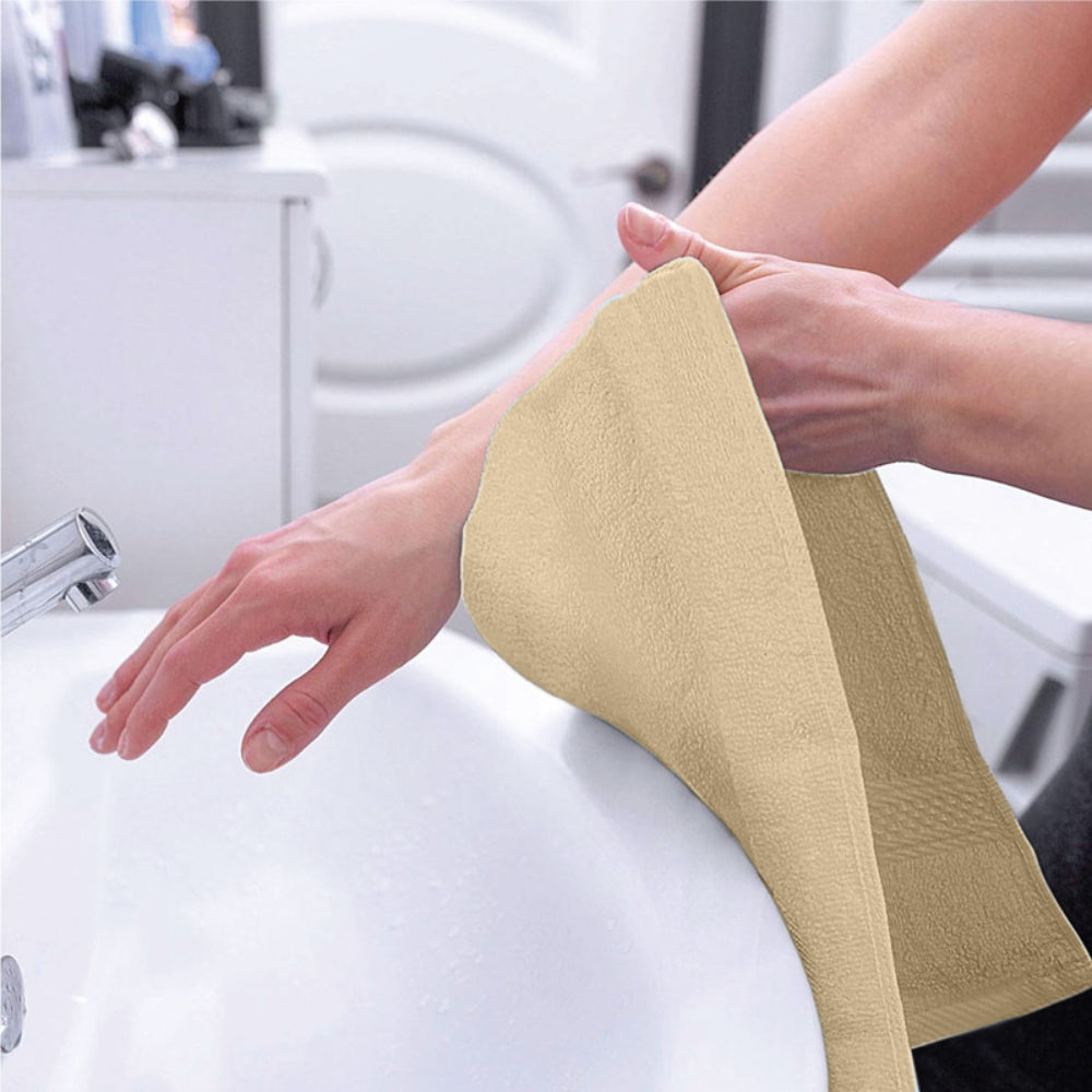 Cotton Home  Premium Cotton Towel 40x70cm 2-Piece Hand Towel, 600 GSM Quick Dry and Durable , White