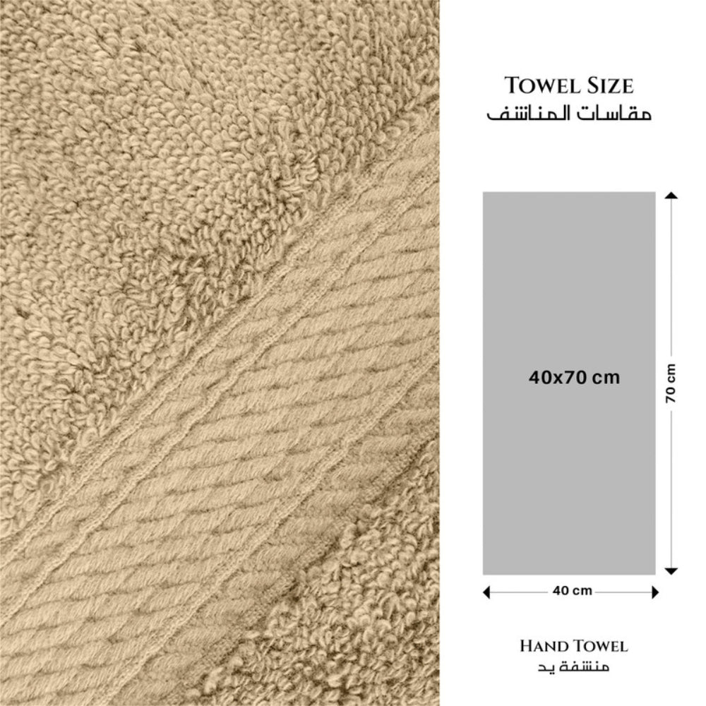 Cotton Home  Premium Cotton Towel 40x70cm 2-Piece Hand Towel, 600 GSM Quick Dry and Durable , White
