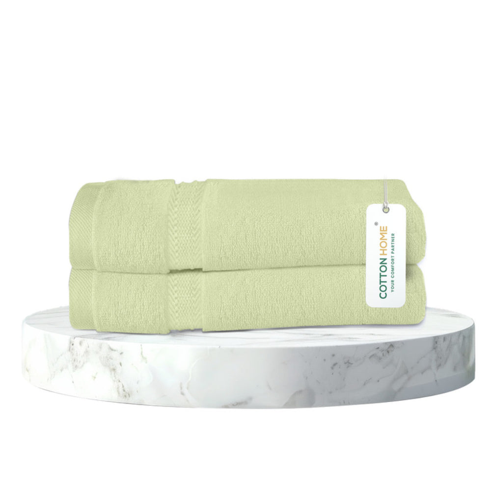 Cotton Home  Premium Cotton Towel 40x70cm 2-Piece Hand Towel, 600 GSM Quick Dry and Durable , White