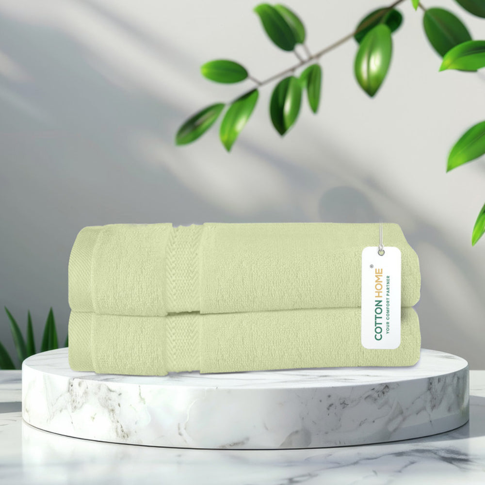 Cotton Home  Premium Cotton Towel 40x70cm 2-Piece Hand Towel, 600 GSM Quick Dry and Durable , White