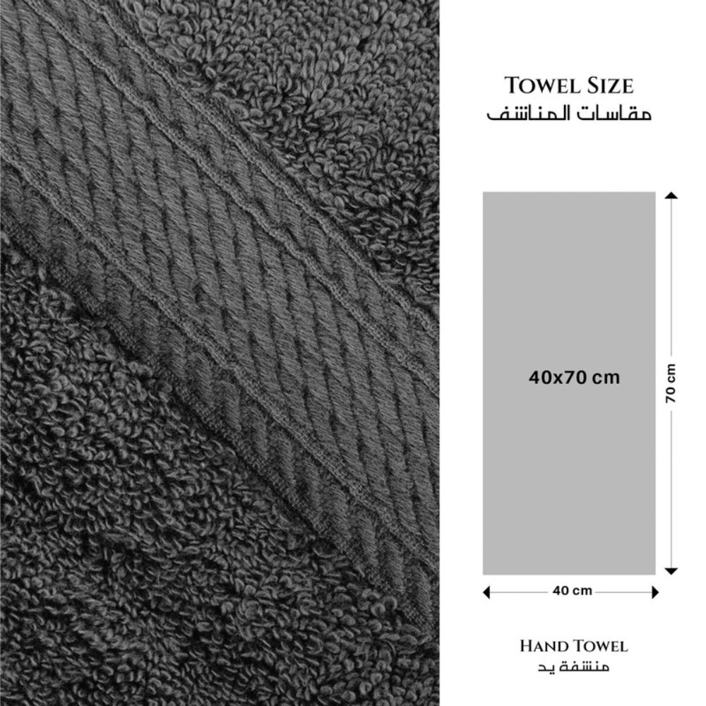 Cotton Home  Premium Cotton Towel 40x70cm 2-Piece Hand Towel, 600 GSM Quick Dry and Durable , White