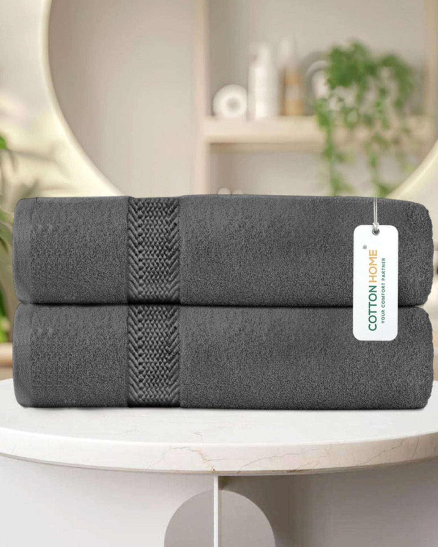 Cotton Home  Premium Cotton Towel 90x180cm 2-Piece Bath Sheet,  600 GSM Quick Dry and Durable