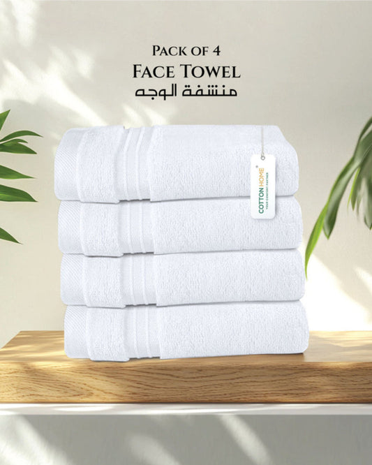 Cotton Home  Premium Cotton Towel 30x30cm 4-Piece Face Towel,  600 GSM Quick Dry and Durable