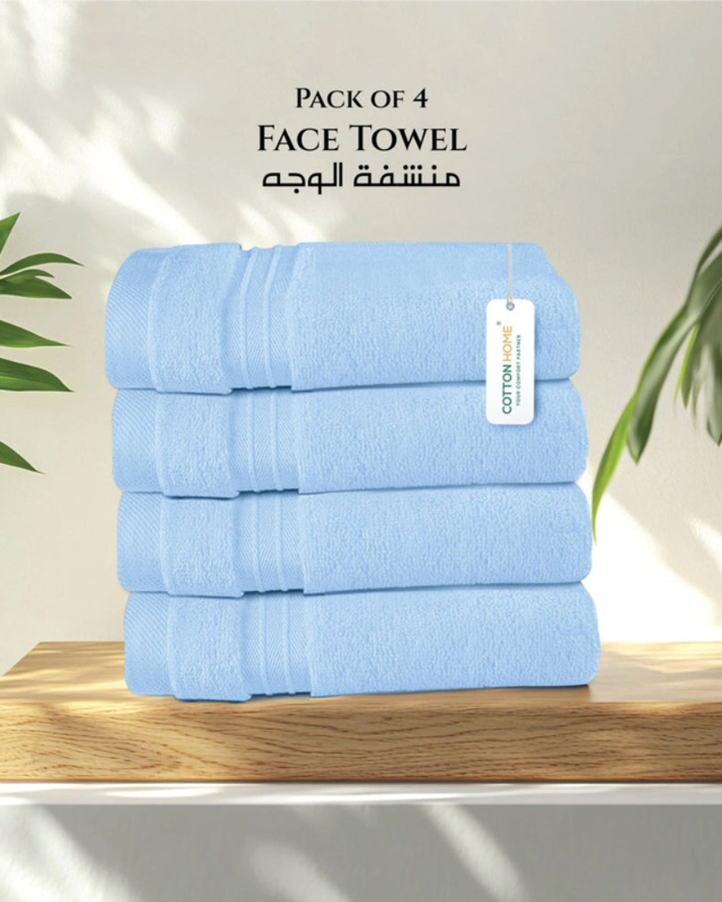 Cotton Home  Premium Cotton Towel 30x30cm 4-Piece Face Towel,  600 GSM Quick Dry and Durable