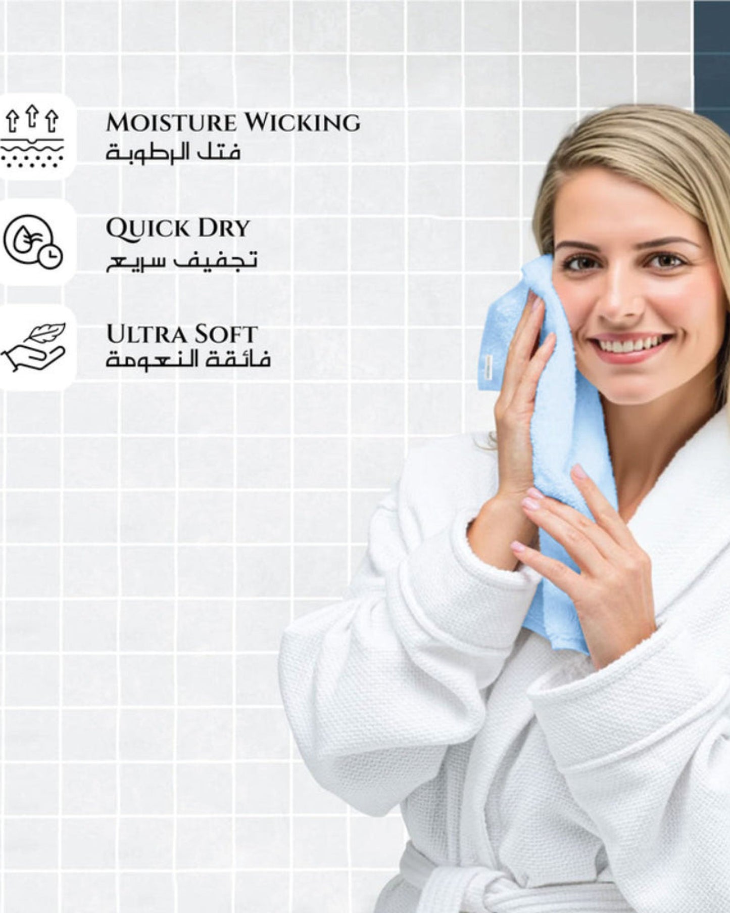 Cotton Home  Premium Cotton Towel 30x30cm 4-Piece Face Towel,  600 GSM Quick Dry and Durable