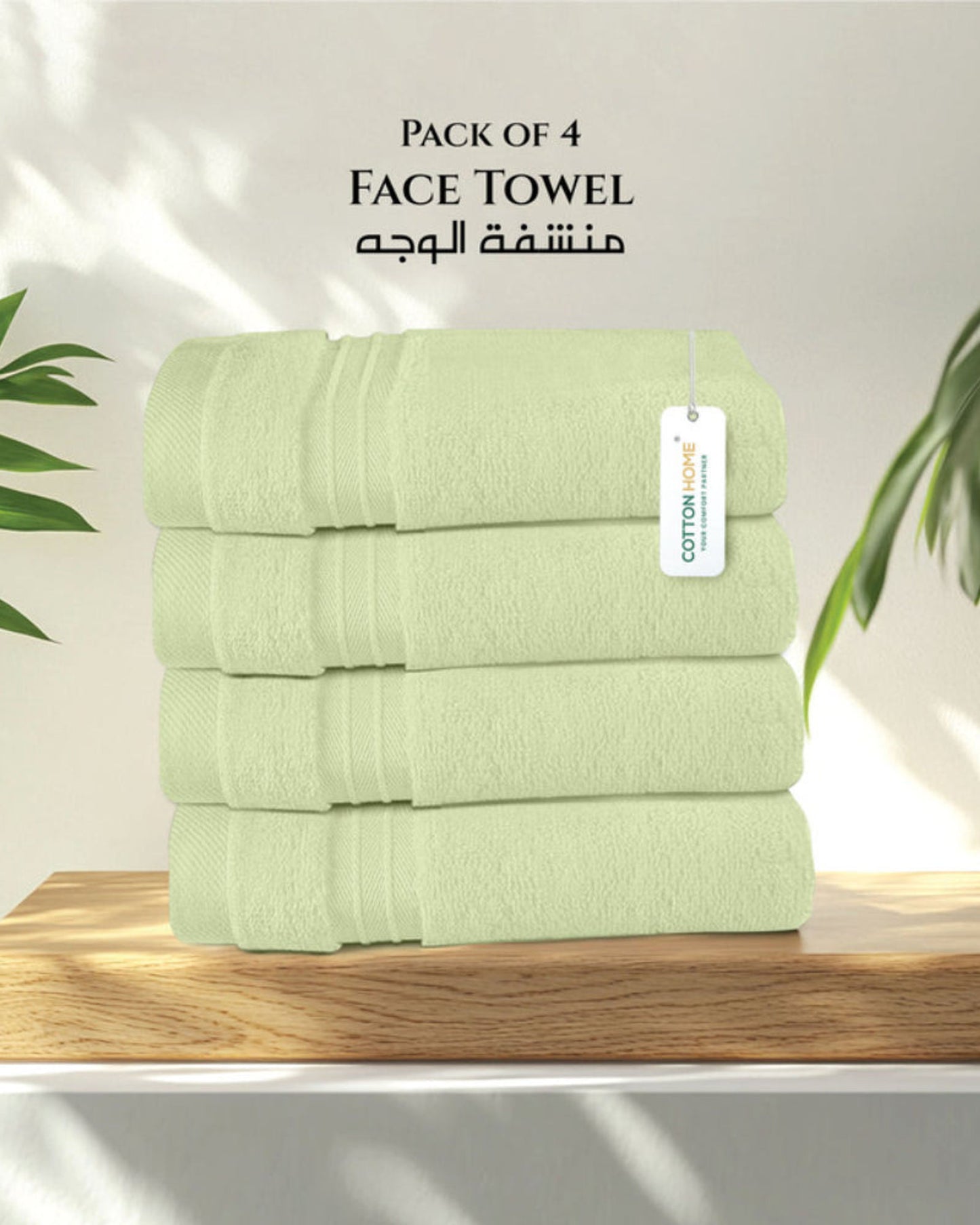 Cotton Home  Premium Cotton Towel 30x30cm 4-Piece Face Towel,  600 GSM Quick Dry and Durable