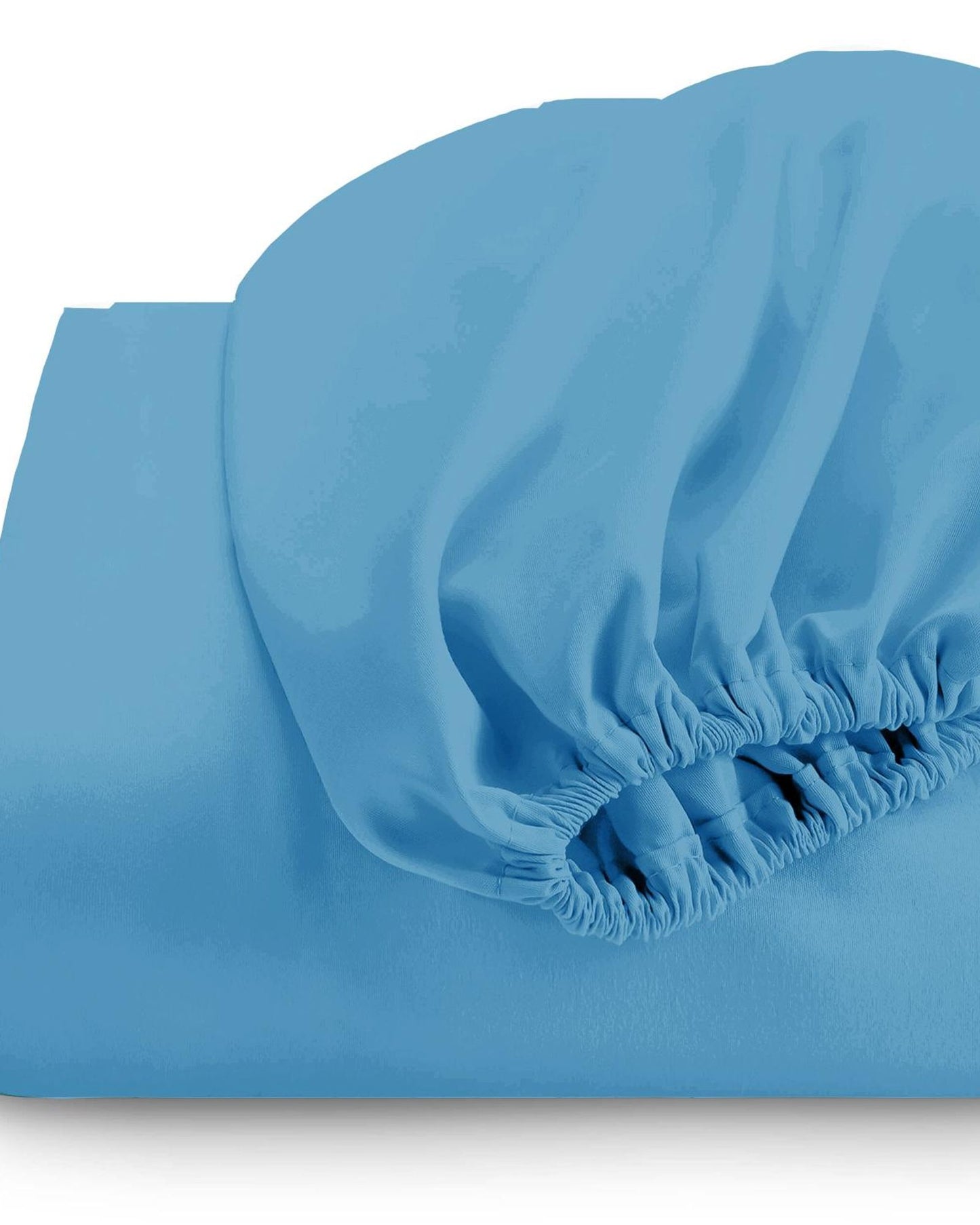 Cotton Home Fitted Sheet 1Pc Super Soft Blue