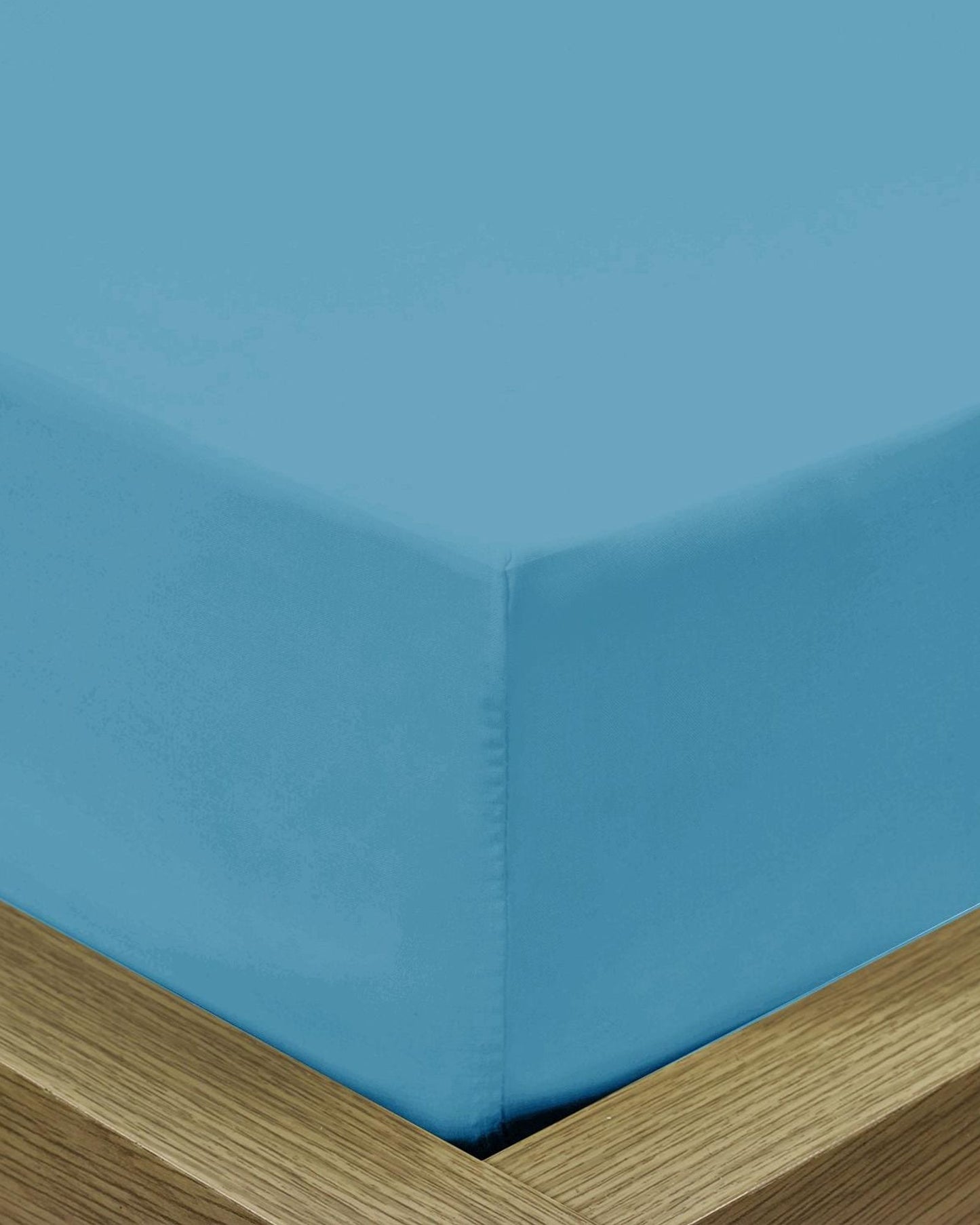 Cotton Home Fitted Sheet 1Pc Super Soft Blue