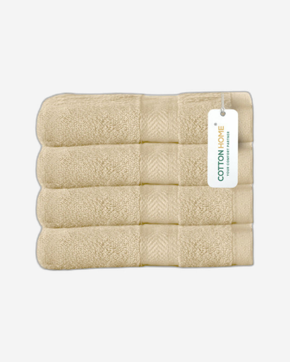 Cotton Home  Premium Cotton Towel 30x30cm 4-Piece Face Towel,  600 GSM Quick Dry and Durable