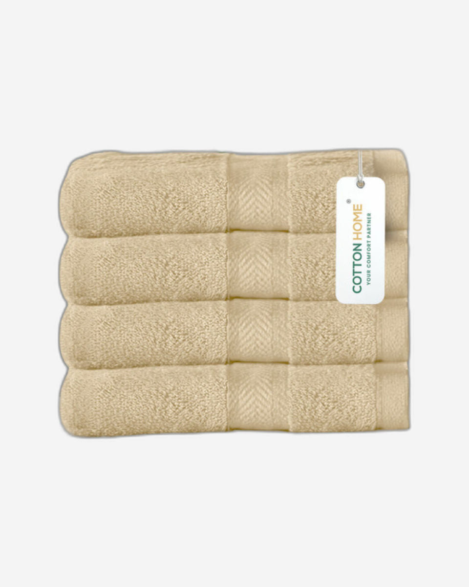 Cotton Home  Premium Cotton Towel 30x30cm 4-Piece Face Towel,  600 GSM Quick Dry and Durable