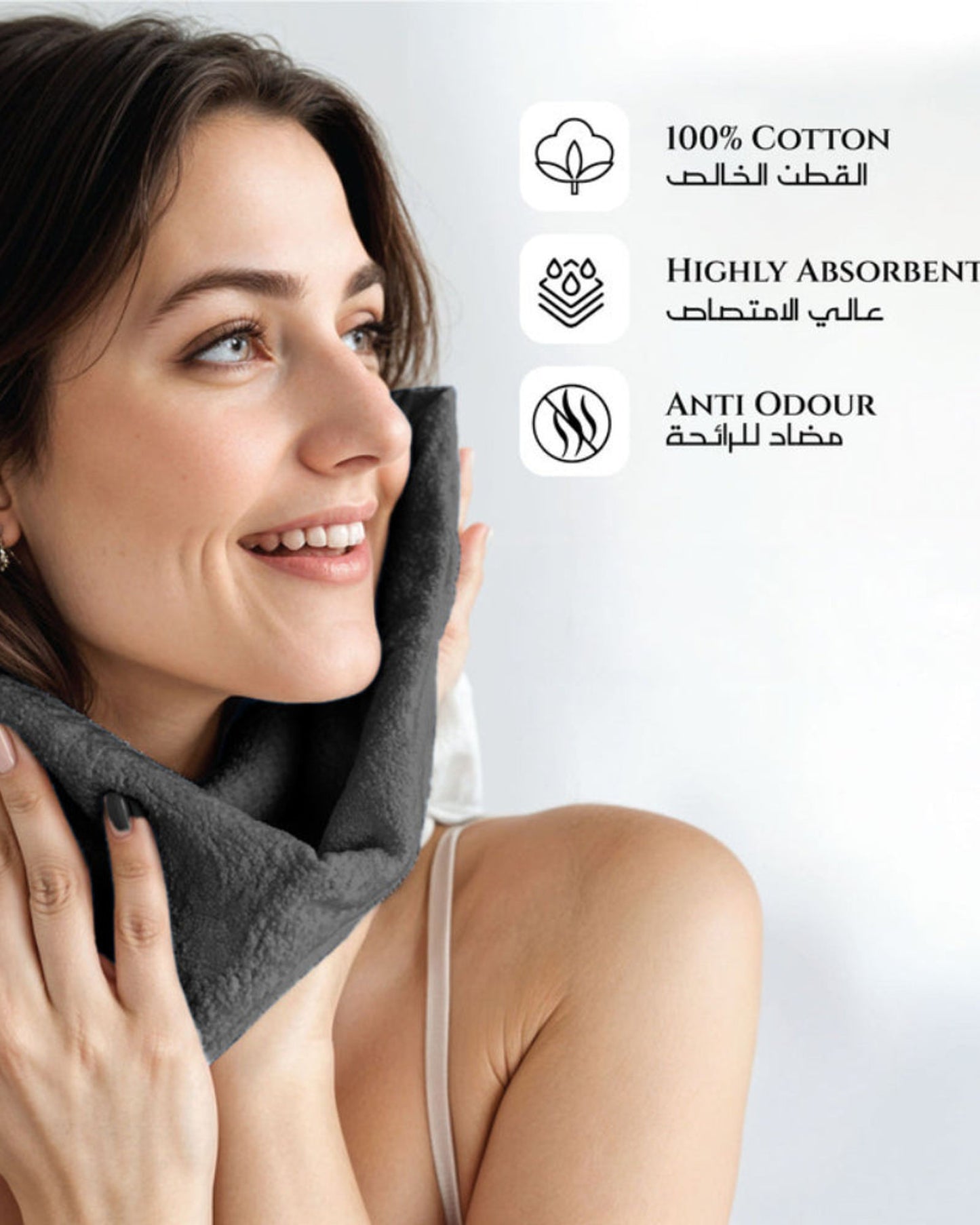 Cotton Home  Premium Cotton Towel 30x30cm 4-Piece Face Towel,  600 GSM Quick Dry and Durable