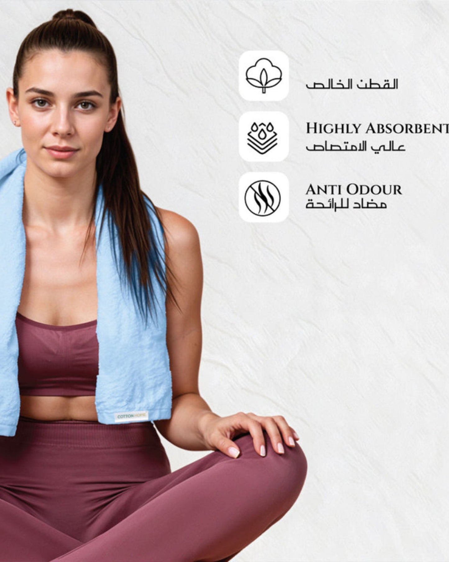 Cotton Home  Premium Cotton Towel 40x70cm 4-Piece Hand Towel,  600 GSM Quick Dry and Durable