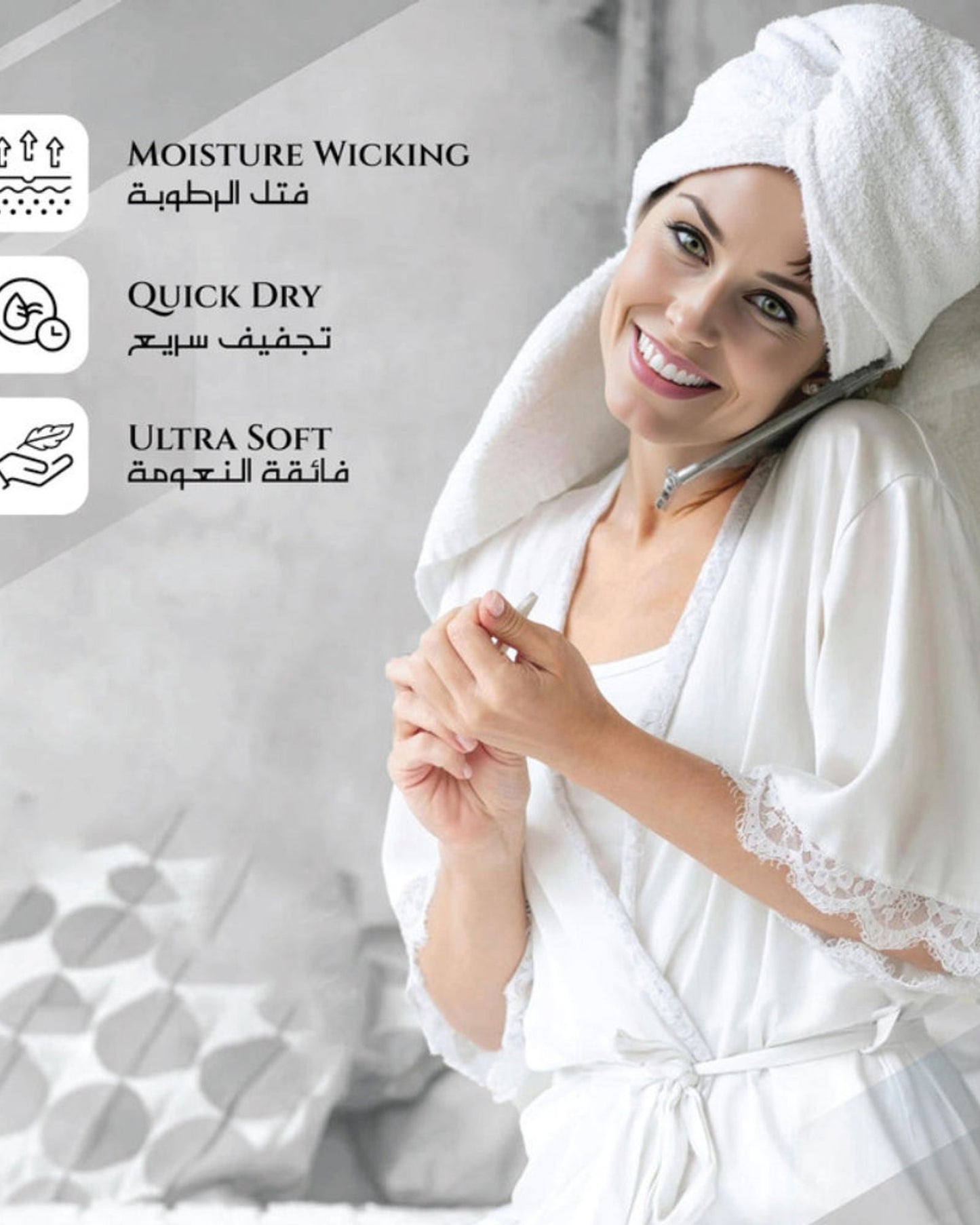 Cotton Home  Premium Cotton Towel 6-Piece Set Includes 2pc Face Towel 30x30cm,2pc Hand Towel 40x70cm, 2pc Bath Towel 70x140cm  , 600 GSM Quick Dry and Durable