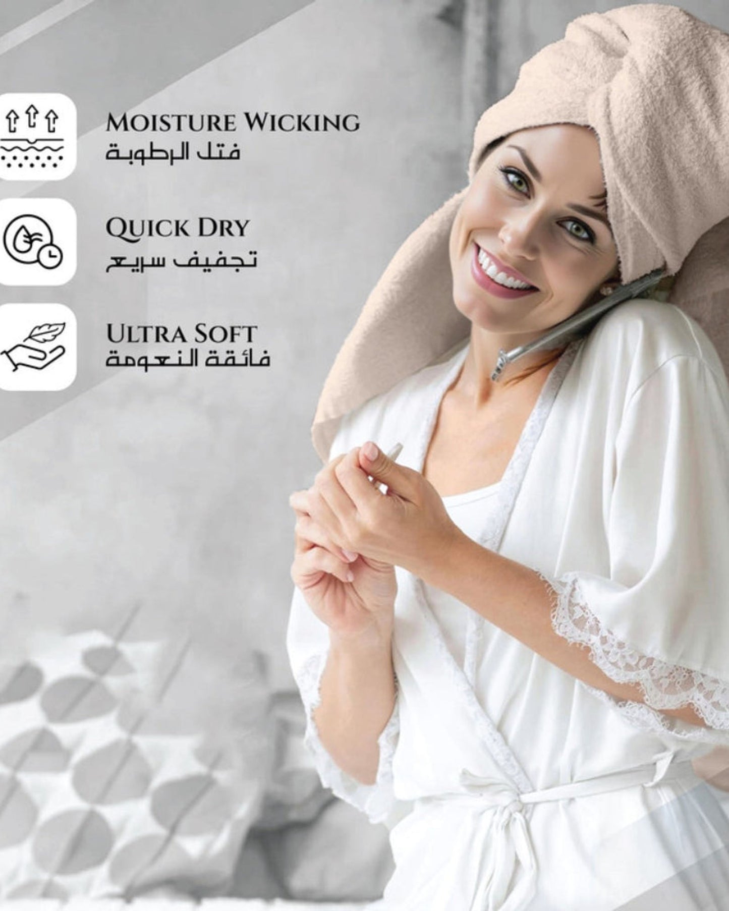 Cotton Home  Premium Cotton Towel 6-Piece Set Includes 2pc Face Towel 30x30cm,2pc Hand Towel 40x70cm, 2pc Bath Towel 70x140cm  , 600 GSM Quick Dry and Durable