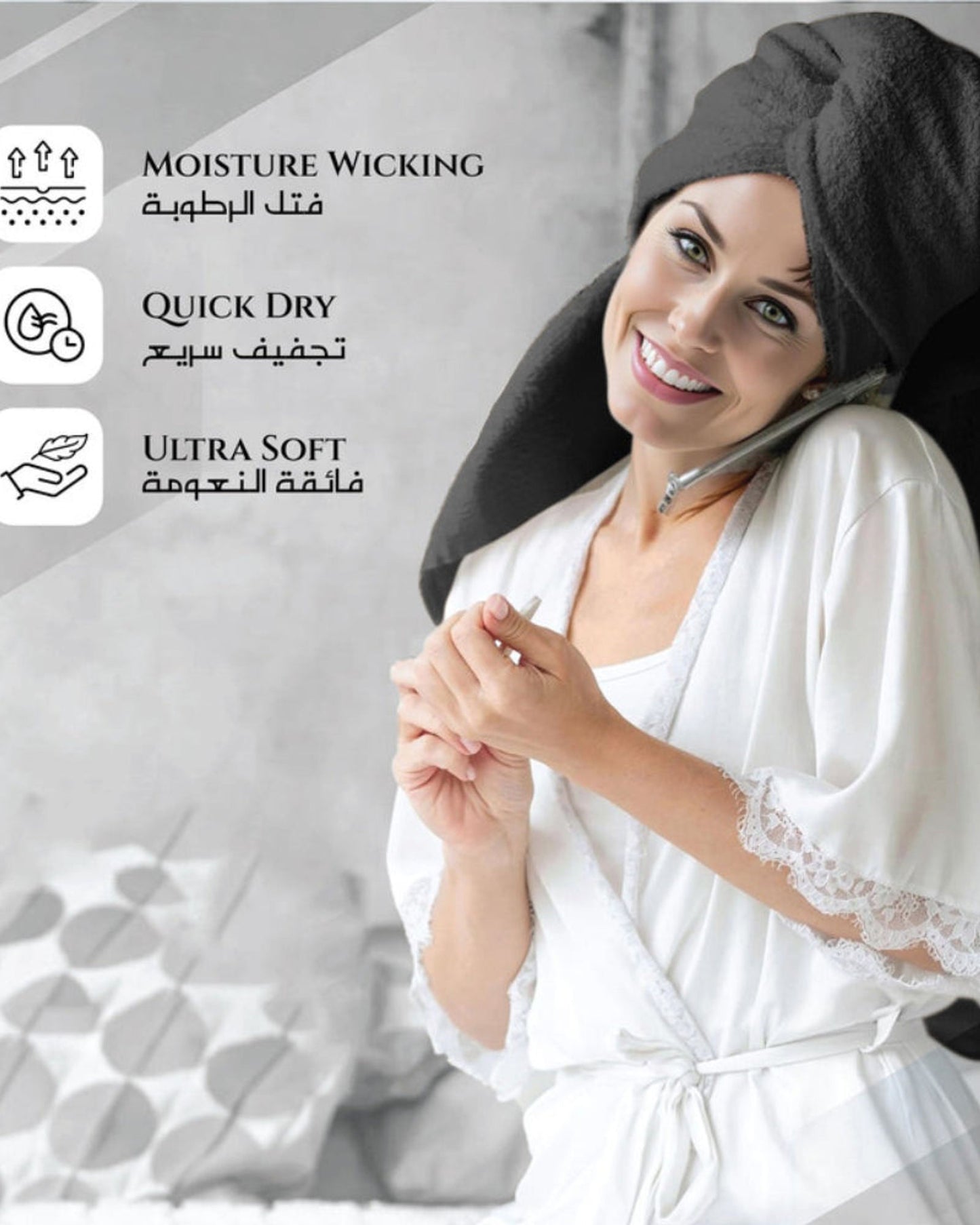 Cotton Home  Premium Cotton Towel 6-Piece Set Includes 2pc Face Towel 30x30cm,2pc Hand Towel 40x70cm, 2pc Bath Towel 70x140cm  , 600 GSM Quick Dry and Durable