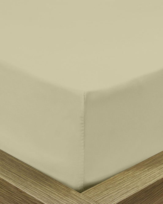 Cotton Home 1-piece Fitted Sheet Super Soft Dark Beige