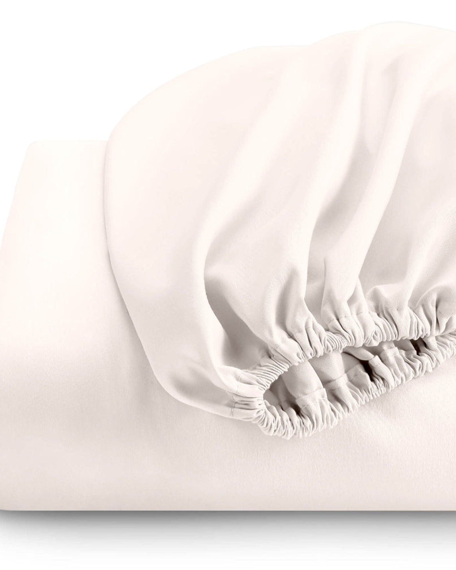 Cotton Home Fitted Sheet 1Pc Super Soft Ivory