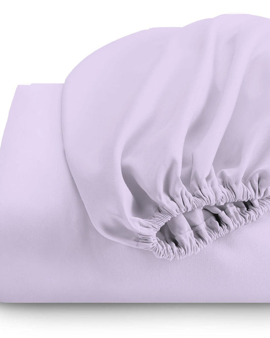 Cotton Home Fitted Sheet 1Pc Super Soft Light Purple