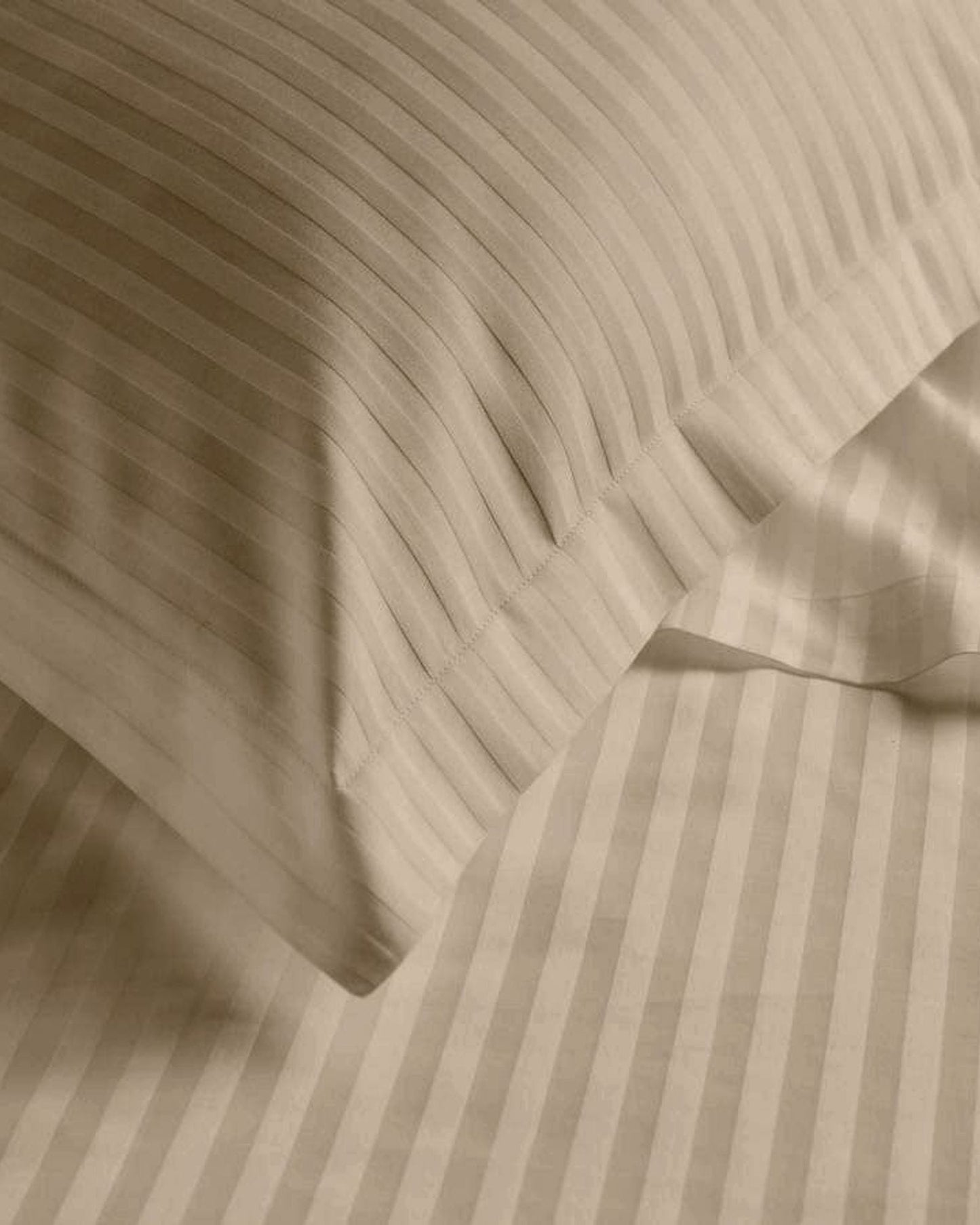 Cotton Home Duvet Set 6Pc Stripe Light Brown