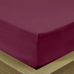 Cotton Home Fitted Sheet 1Pc Super Soft Burgundy