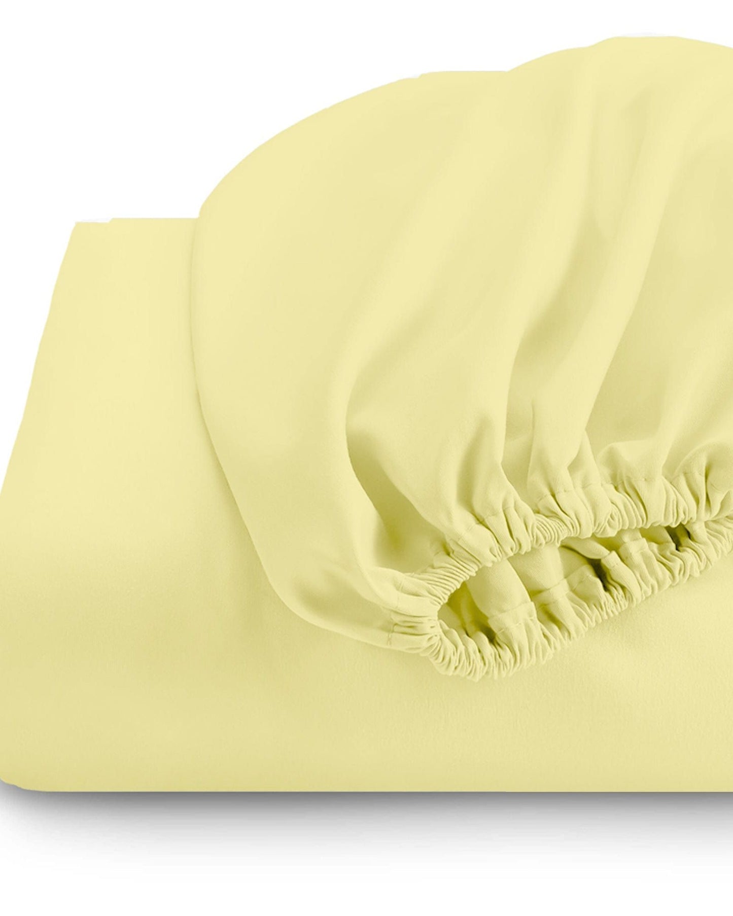 Cotton Home Fitted Sheet 1Pc Super Soft Yellow