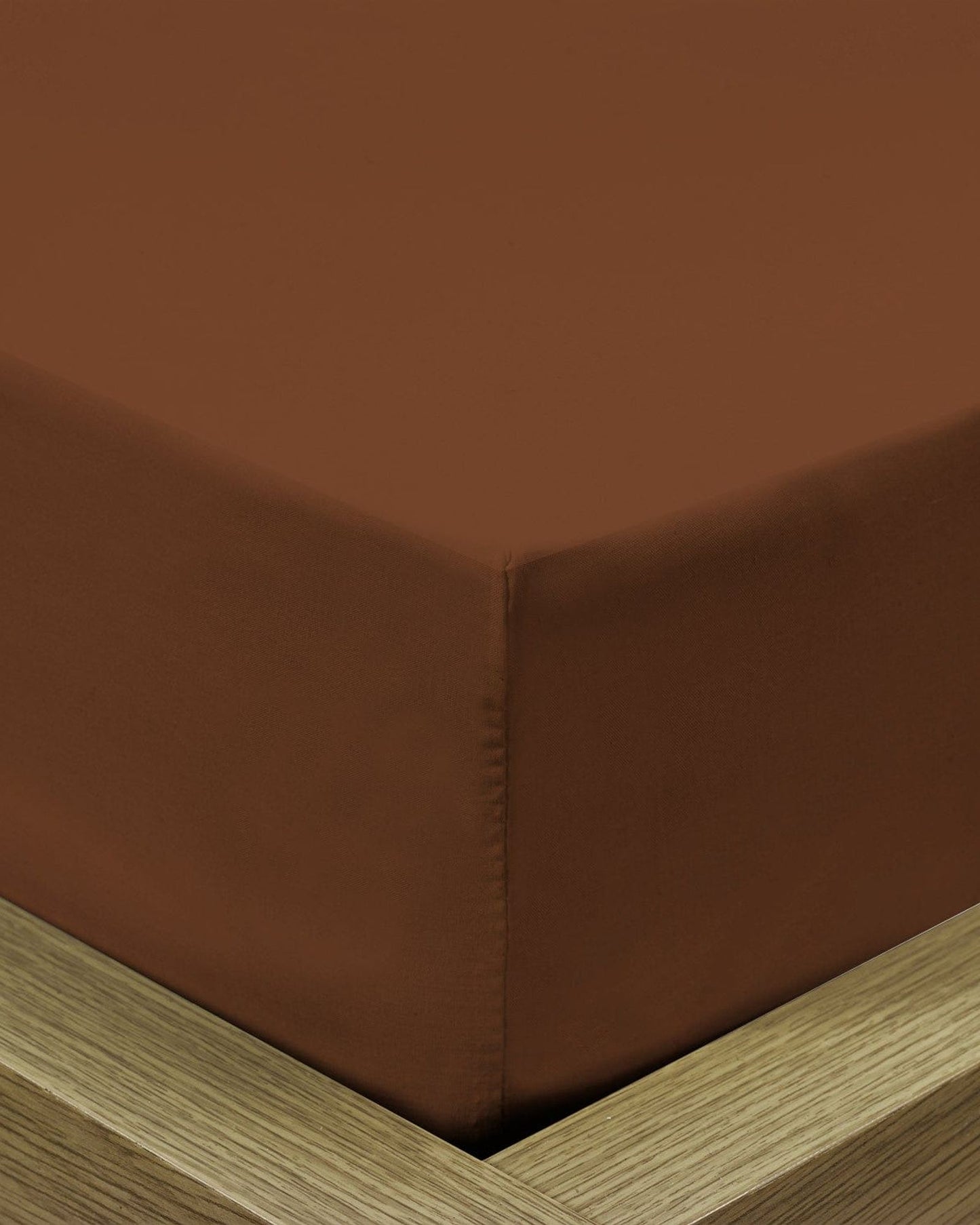 Cotton Home Fitted Sheet 1Pc Super Soft Brown