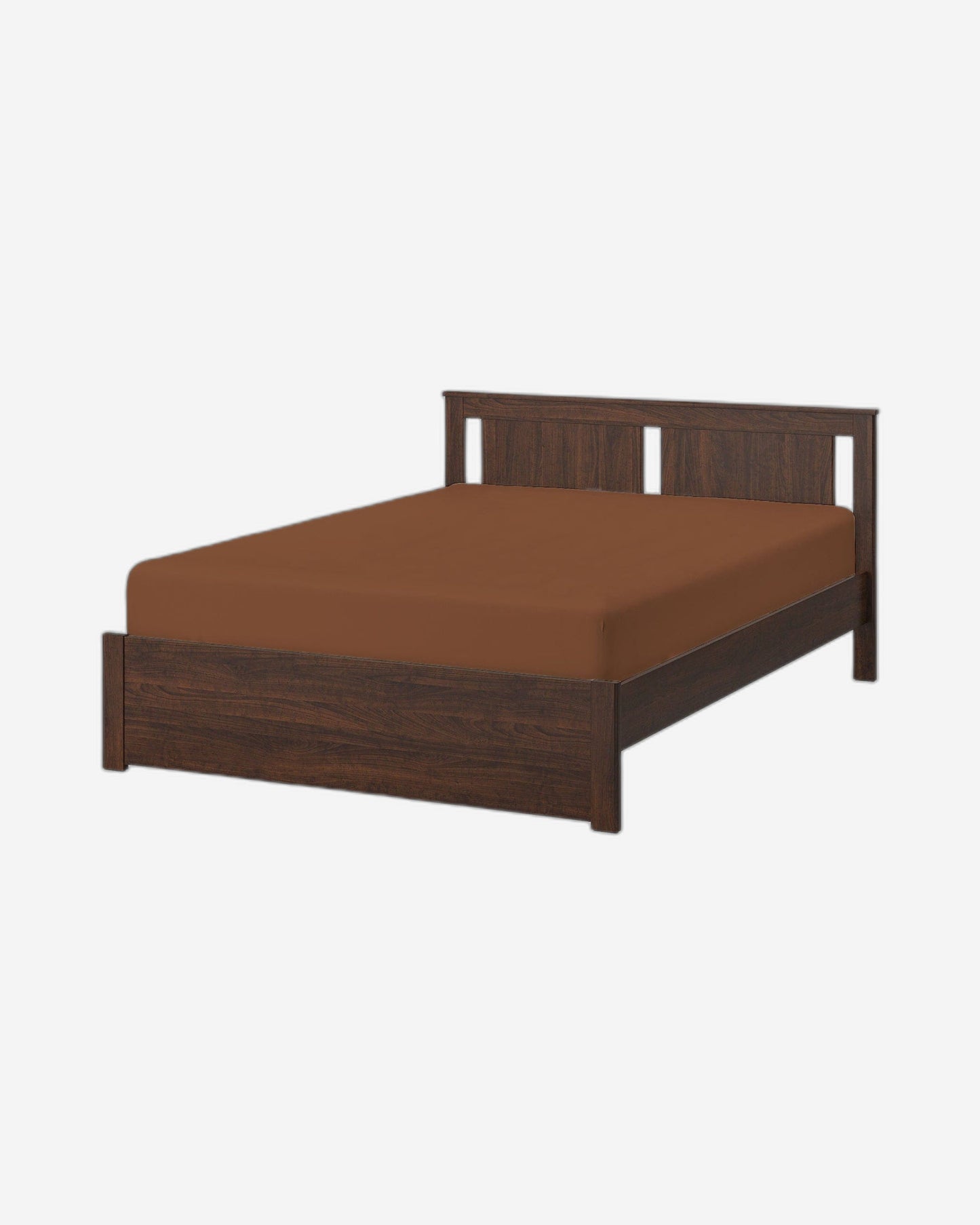 Cotton Home Fitted Sheet 1Pc Super Soft Brown