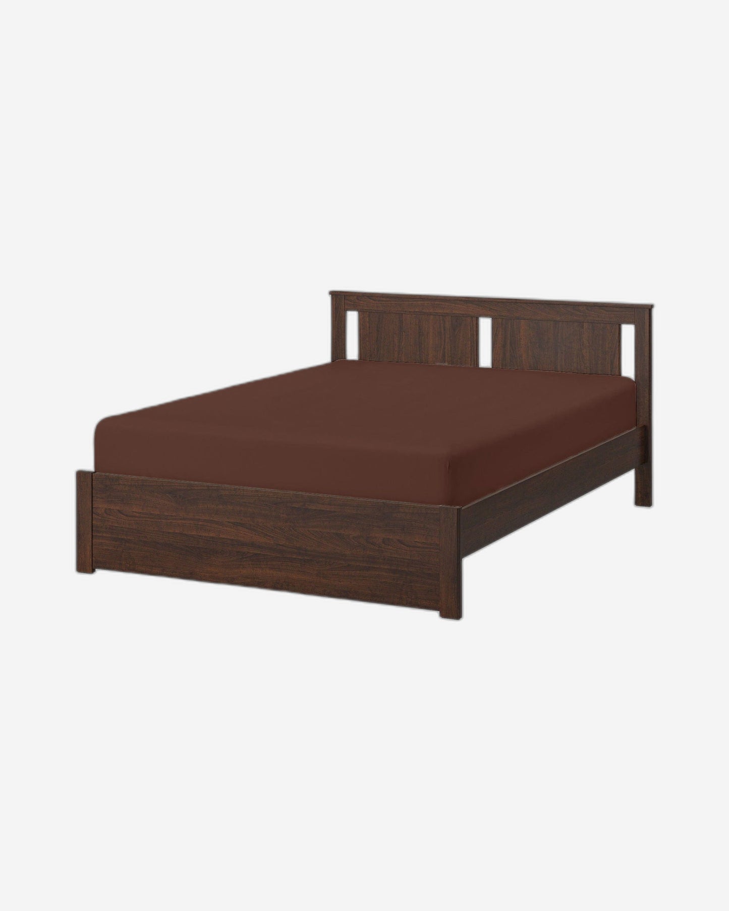 Cotton Home Fitted Sheet 1Pc Super Soft Chocolate Brown