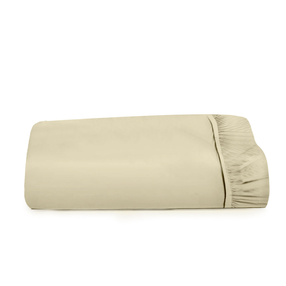 Cotton Home 1pc Fitted Sheet Super Soft Dark Beige