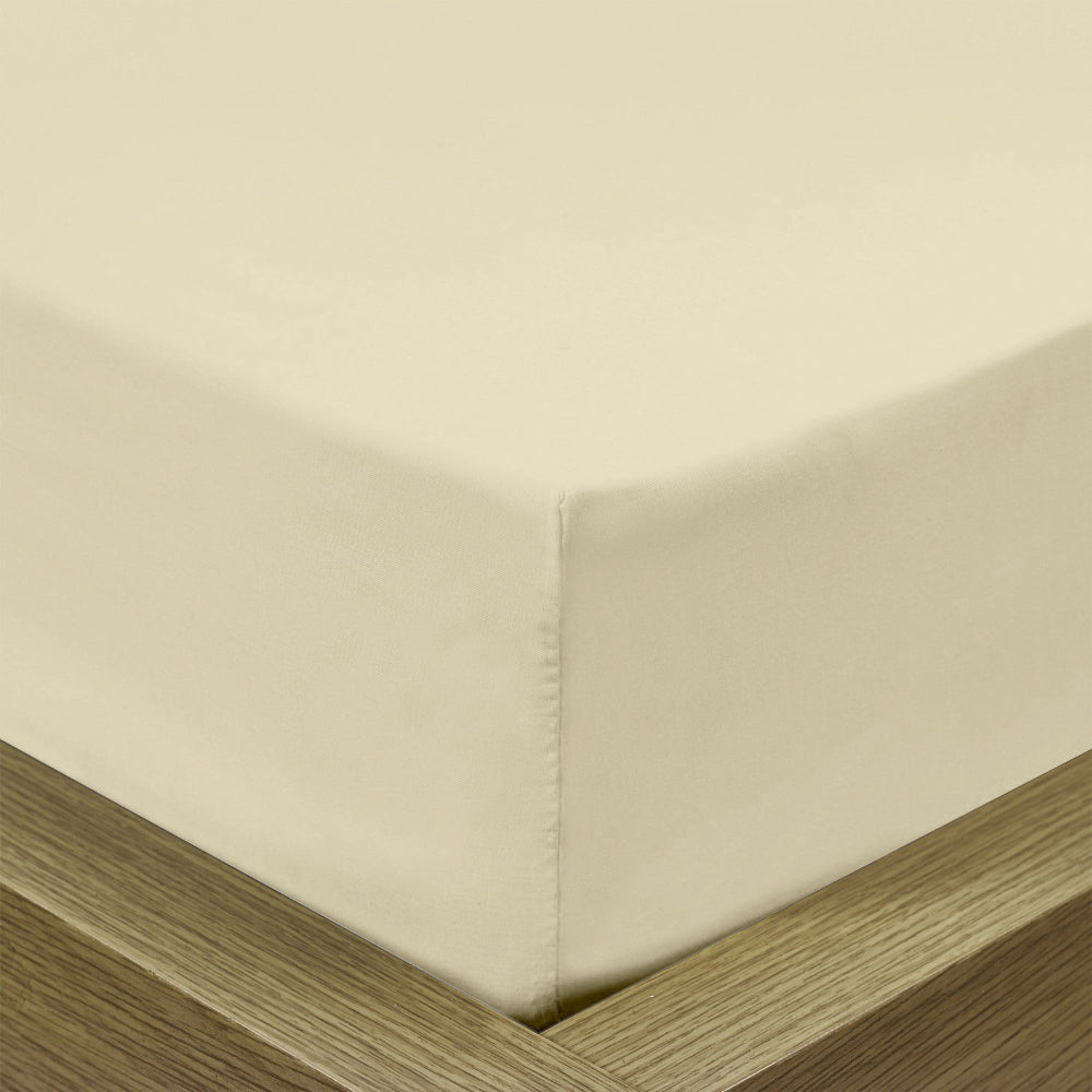 Cotton Home 1pc Fitted Sheet Super Soft Dark Beige