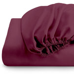 Cotton Home Fitted Sheet 1Pc Super Soft Burgundy