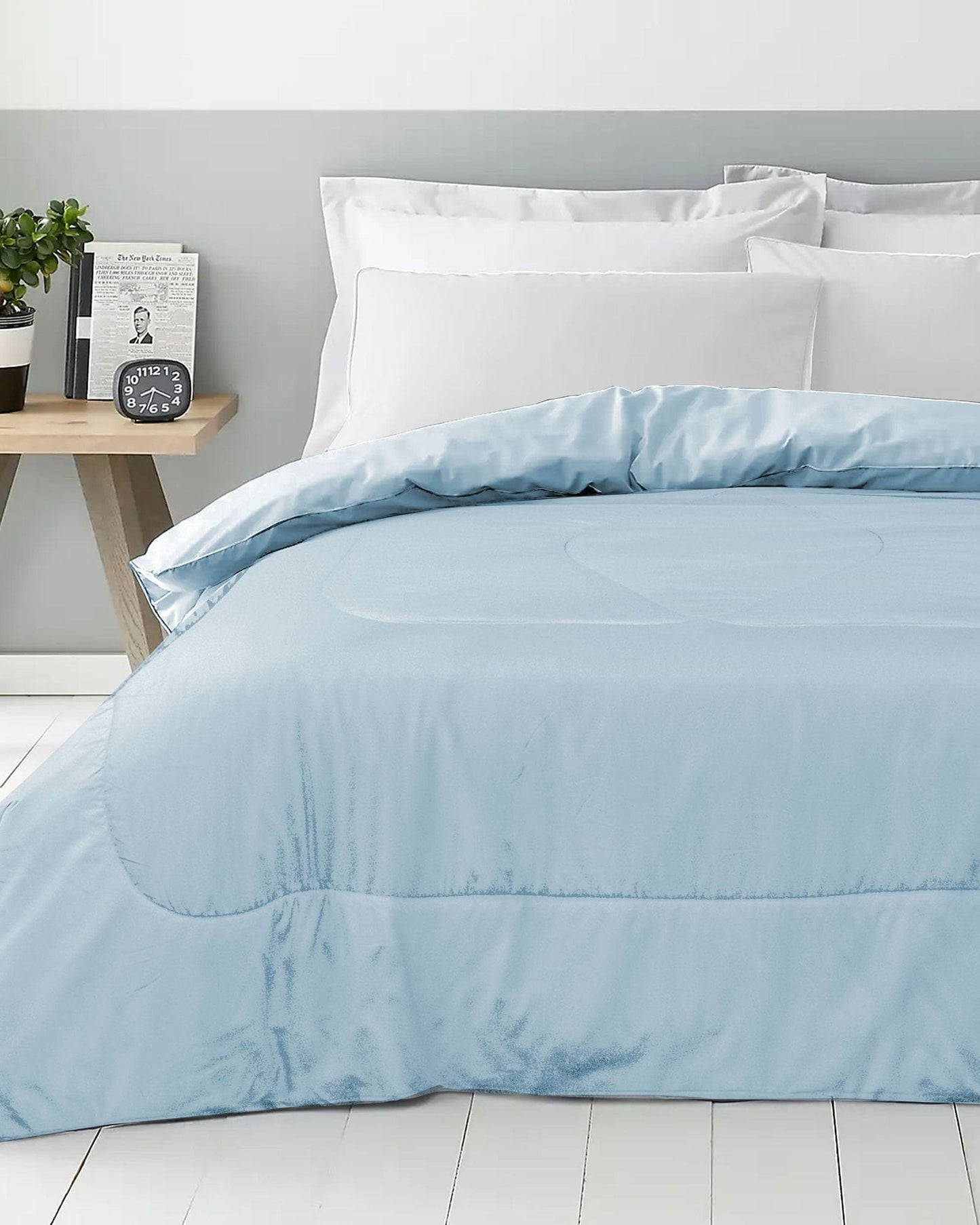 Cotton Home Roll Comforter Metallic Blue