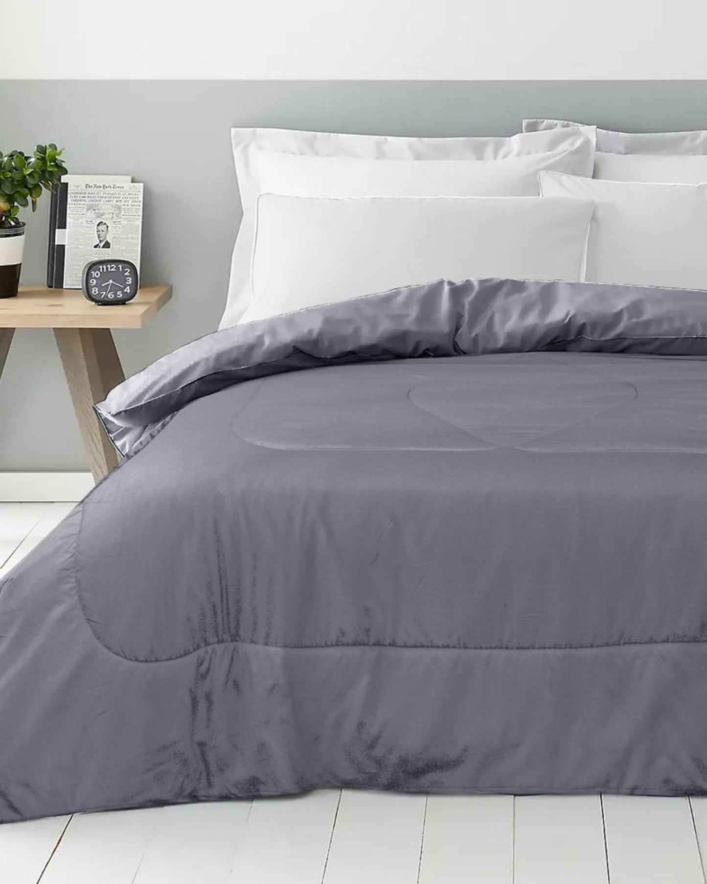 Cotton Home Roll Comforter Silver