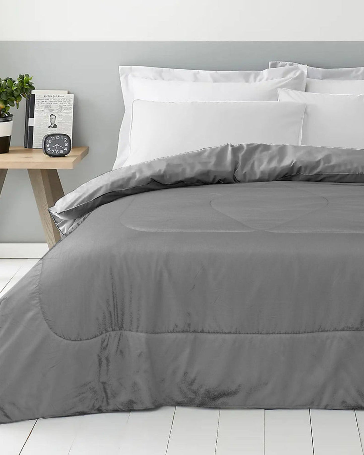 Cotton Home Roll Comforter Grey