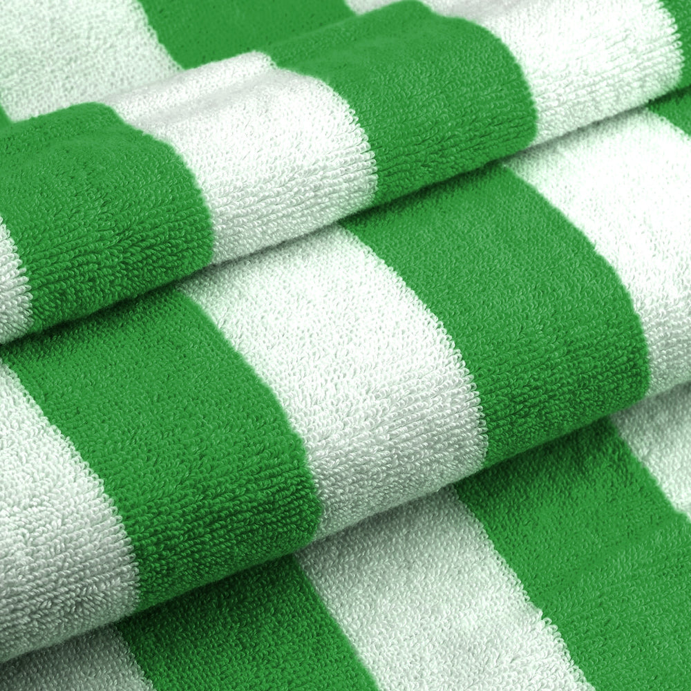 Cotton Home Pool Towel Striped Green