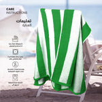 Cotton Home Pool Towel Striped Green