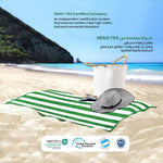 Cotton Home Pool Towel Striped Green