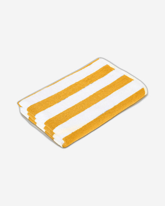 Cotton Home Pool Towel Striped Yellow