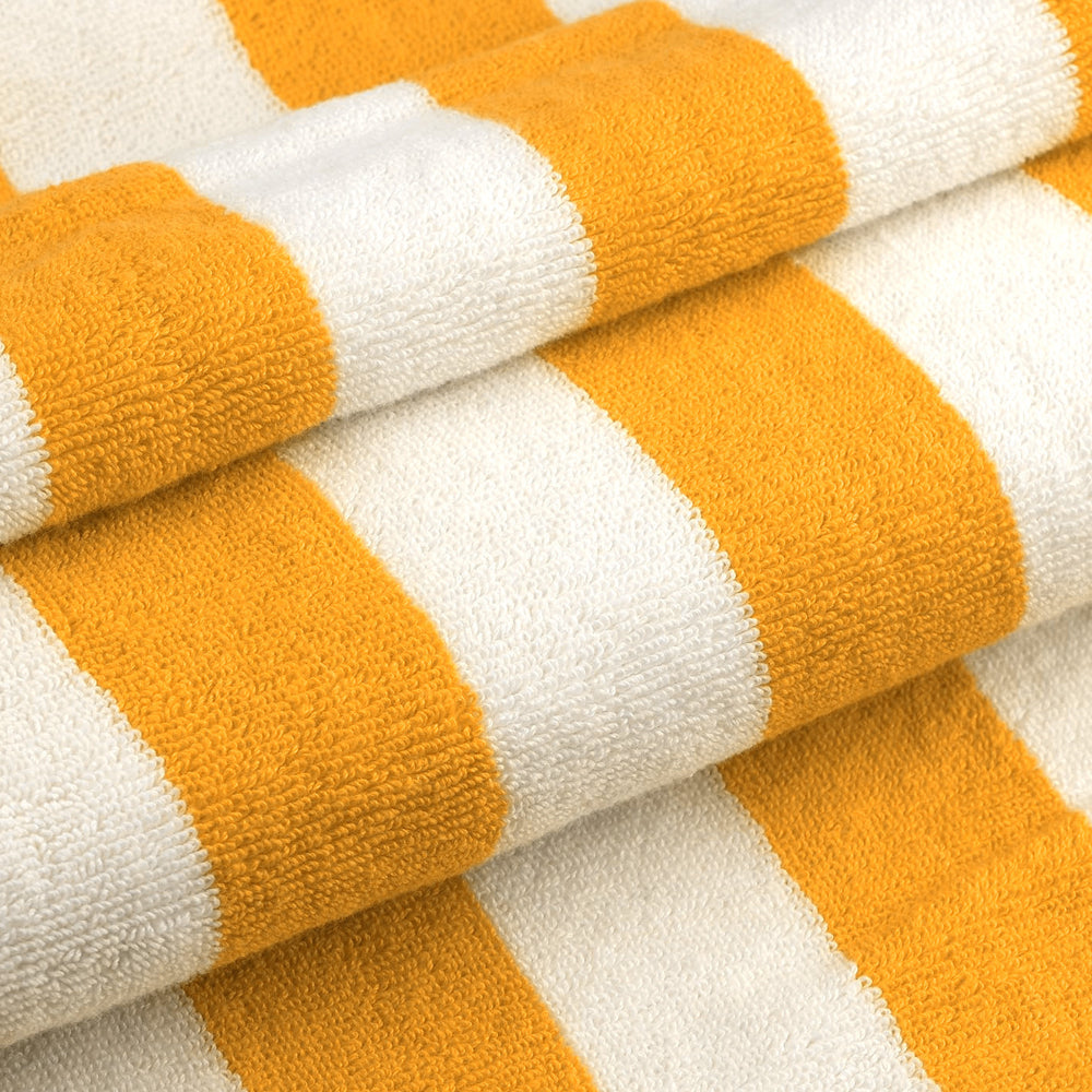 Cotton Home Pool Towel Striped Yellow